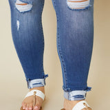 Plus High Rise Button Fly Ankle Skinny - Crazy Like a Daisy Boutique