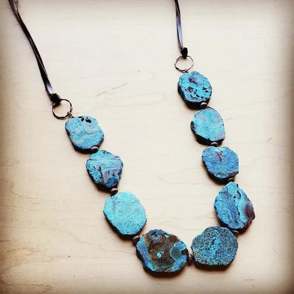 Genuine Ocean Agate Slab Necklace - Crazy Like a Daisy Boutique
