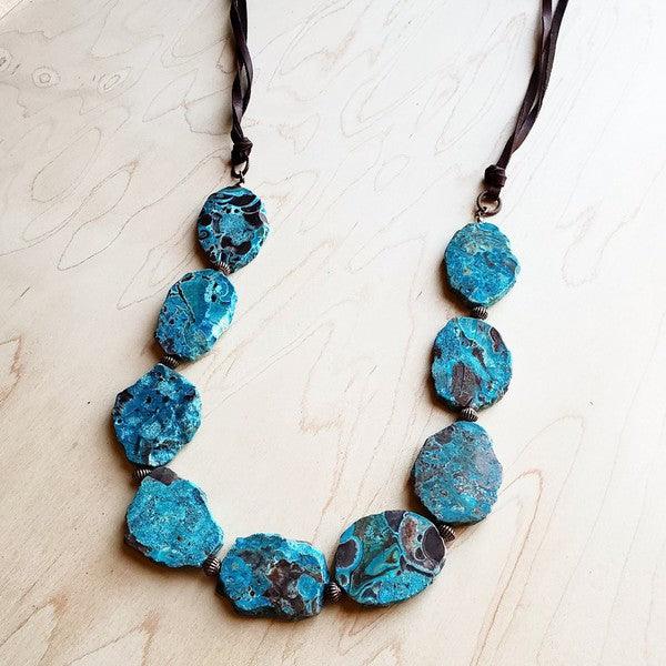 Genuine Ocean Agate Slab Necklace - Crazy Like a Daisy Boutique