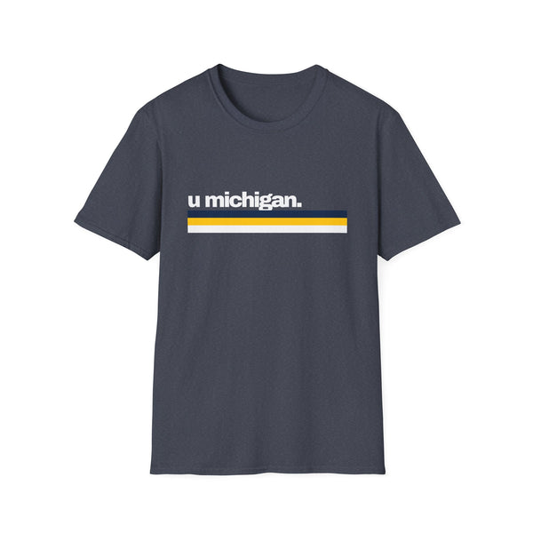 University of Michigan Stripes - Unisex Softstyle T-Shirt