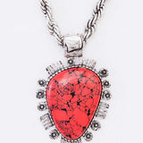 Oversize Stone Pendant Necklace Set - Crazy Like a Daisy Boutique #