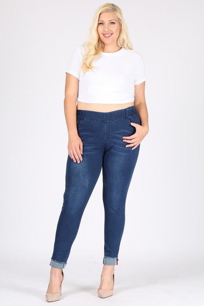 Plus Size High Waist Distressed Jeggings Pants - Crazy Like a Daisy Boutique #