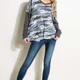 WAFFLE CAMOUFLAGE TOP - Crazy Like a Daisy Boutique #