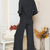 Rib Brush Wide Leg Pants with Pockets - Crazy Like a Daisy Boutique