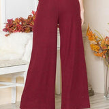 Rib Brush Wide Leg Pants with Pockets - Crazy Like a Daisy Boutique #