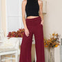 Rib Brush Wide Leg Pants with Pockets - Crazy Like a Daisy Boutique #