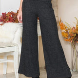 Rib Brush Wide Leg Pants with Pockets - Crazy Like a Daisy Boutique