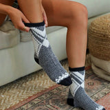 Faux Mohair Diamond Pattern Socks - Crazy Like a Daisy Boutique