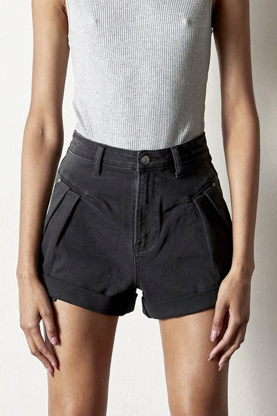 High Rise Roll Up Denim Shorts - Crazy Like a Daisy Boutique #
