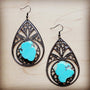 Copper Filigree Earrings w/ Turquoise Slab - Crazy Like a Daisy Boutique #
