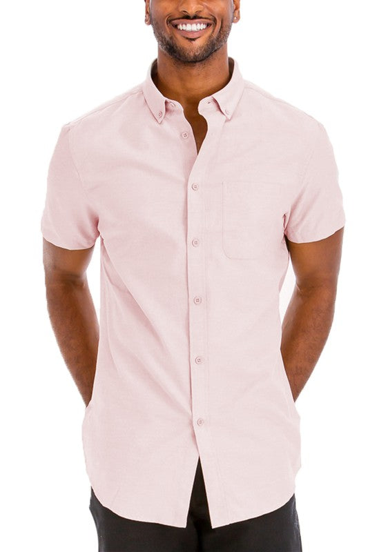 Weiv Men's Casual Short Sleeve Solid Shirts - Crazy Like a Daisy Boutique