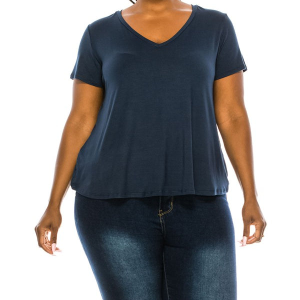 BAMBOO V NECK TOP PLUS SIZE