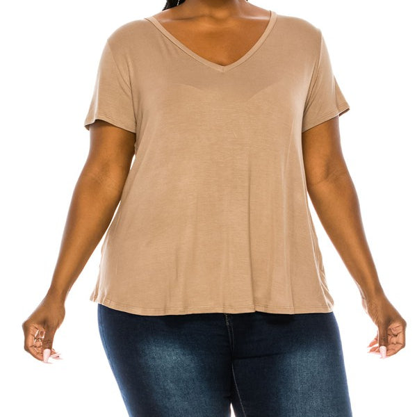 BAMBOO V NECK TOP PLUS SIZE