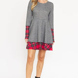 Terry Plaid Layered Fit And Flare Dress - Crazy Like a Daisy Boutique #