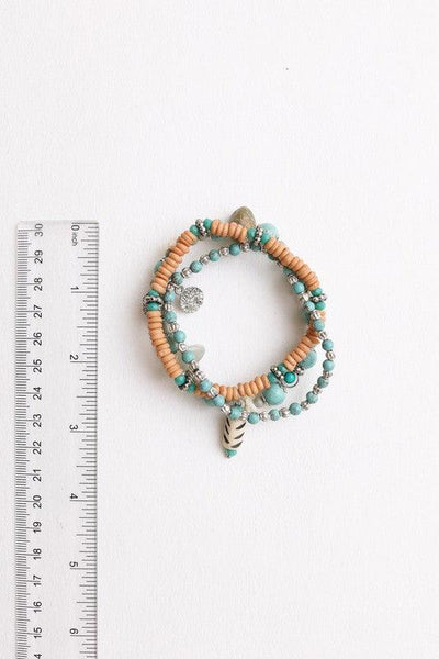 Turquoise Mixed Bead Stackable Bracelet - Crazy Like a Daisy Boutique