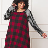 Plus Stripe Sleeve A- Line Mini Dress - Crazy Like a Daisy Boutique #