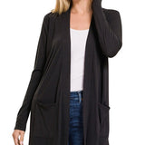 SLOUCHY POCKET OPEN CARDIGAN - Crazy Like a Daisy Boutique