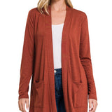 SLOUCHY POCKET OPEN CARDIGAN - Crazy Like a Daisy Boutique #