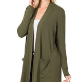 SLOUCHY POCKET OPEN CARDIGAN - Crazy Like a Daisy Boutique