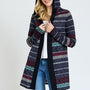 Plus Long Tribal Print Hooded Cardigan - Crazy Like a Daisy Boutique #