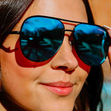 Black Blue High Quality Unisex Aviator Sunglasses - Crazy Like a Daisy Boutique #