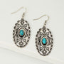 BOHO OVAL DROP EARRINGS WITH TURQUOISE STONE - Crazy Like a Daisy Boutique #