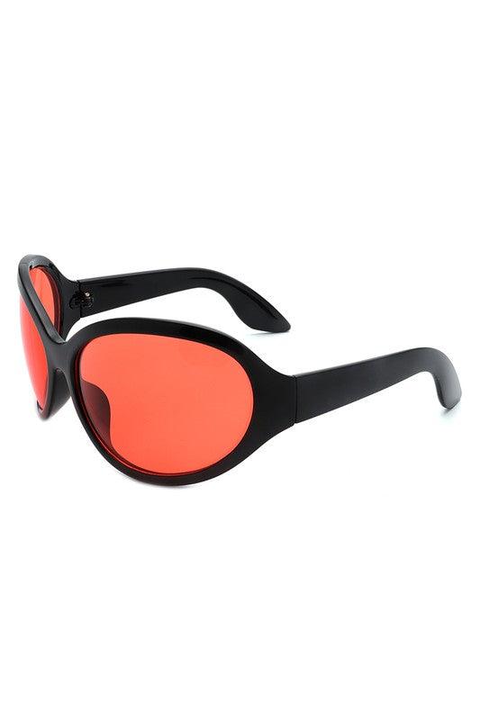 Oversize Round Wraparound Fashion Sunglasses - Crazy Like a Daisy Boutique #
