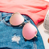 Pink Gold High Quality Unisex Aviator Sunglasses - Crazy Like a Daisy Boutique #