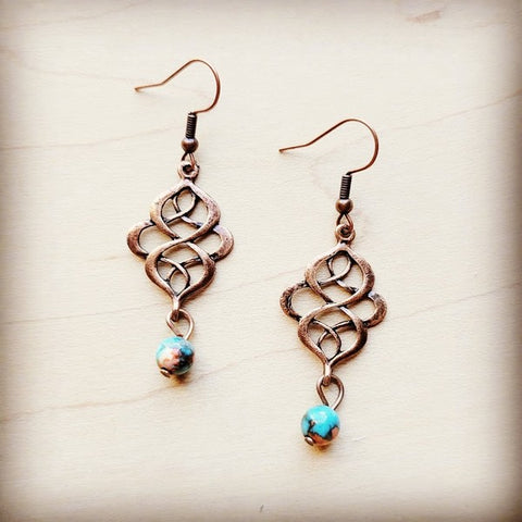 Multi-Colored Jade Scroll Drop Earrings - Crazy Like a Daisy Boutique