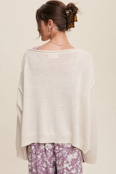 Light Weight Wide Neck Crop Pullover Knit Sweater - Crazy Like a Daisy Boutique #