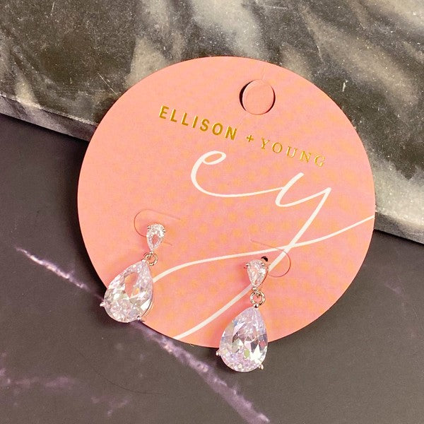 Crystal Clear Teardrop Earrings - Crazy Like a Daisy Boutique