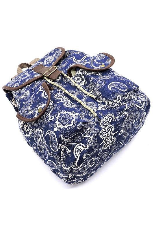 Paisley Printed Canvas Backpack - Crazy Like a Daisy Boutique