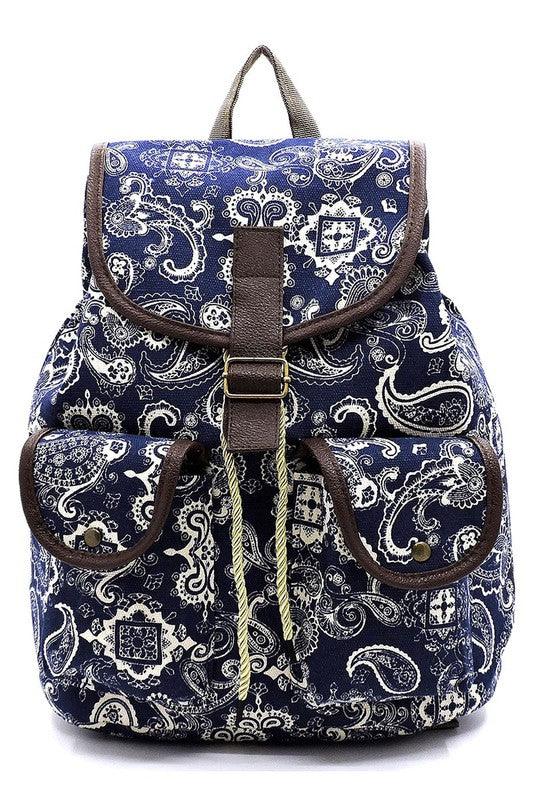 Paisley Printed Canvas Backpack - Crazy Like a Daisy Boutique #