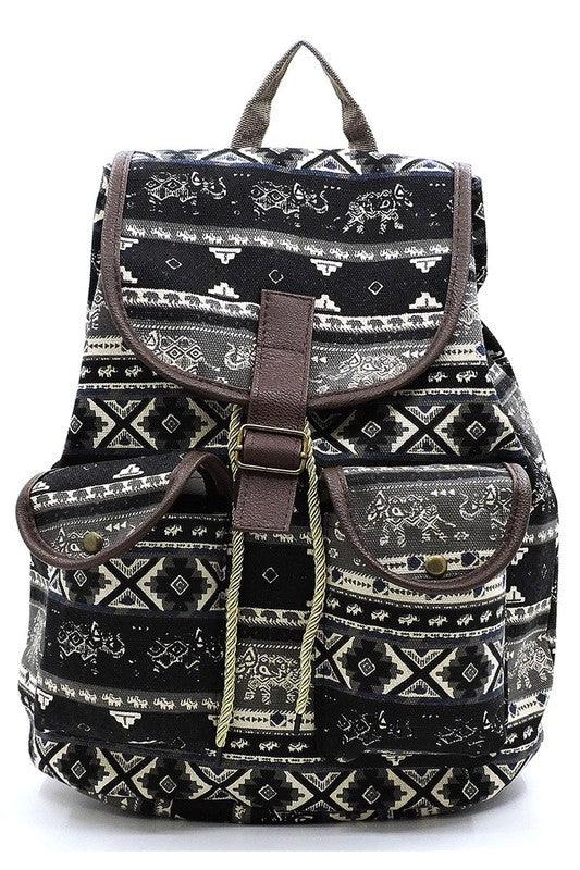 Tribal Printed Canvas Backpack - Crazy Like a Daisy Boutique #