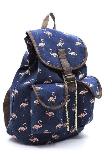 Flamingo Printed Canvas Backpack - Crazy Like a Daisy Boutique #