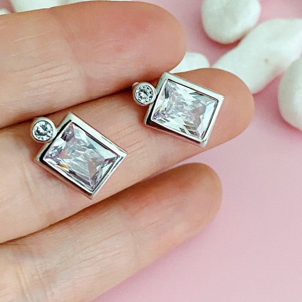 Sparkly Square Stud Earrings - Crazy Like a Daisy Boutique #