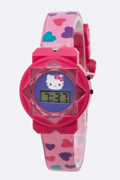 Hello Kitty Heart Print Kids Digital Watch