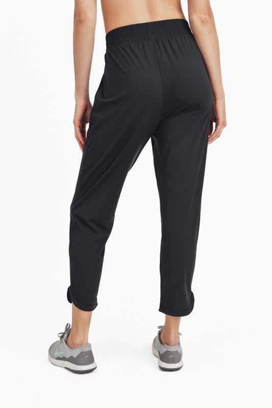 Athleisure Joggers with Curved Notch Hem - Crazy Like a Daisy Boutique #