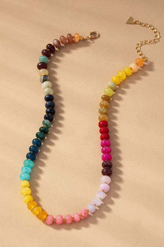 natural agate beaded necklace