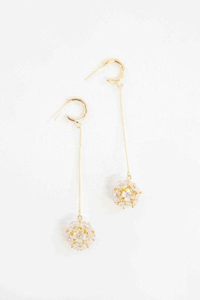 Floral Ball Drop Hoop Earrings - Crazy Like a Daisy Boutique #