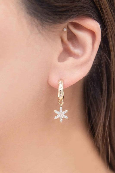 Floral Charm Hoop Earrings - Crazy Like a Daisy Boutique #