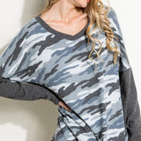 PLUS WAFFLE CAMOUFLAGE TOP - Crazy Like a Daisy Boutique #