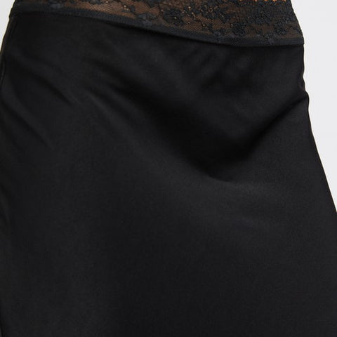SATIN MIDI SKIRT WITH LACE DETAIL - Crazy Like a Daisy Boutique