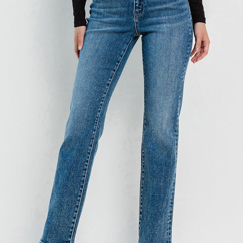 High Rise Straight Jeans - Crazy Like a Daisy Boutique