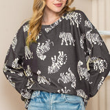 tiger animal print dolman sweatshirt pullover - Crazy Like a Daisy Boutique #