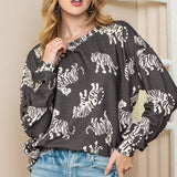 tiger animal print dolman sweatshirt pullover - Crazy Like a Daisy Boutique #