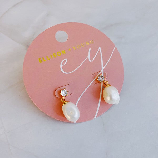 Classy Freshwater Pearl Dangle Earrings - Crazy Like a Daisy Boutique