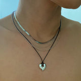 Perfectly Layered Heart And Chain Necklace - Crazy Like a Daisy Boutique