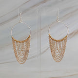 Chain Drapes Two Tone Earrings - Crazy Like a Daisy Boutique #