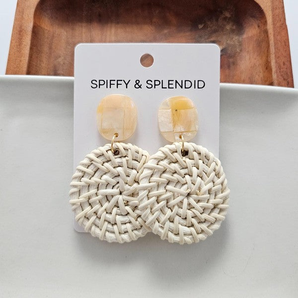Dominica Earrings - Light Rattan - Crazy Like a Daisy Boutique #